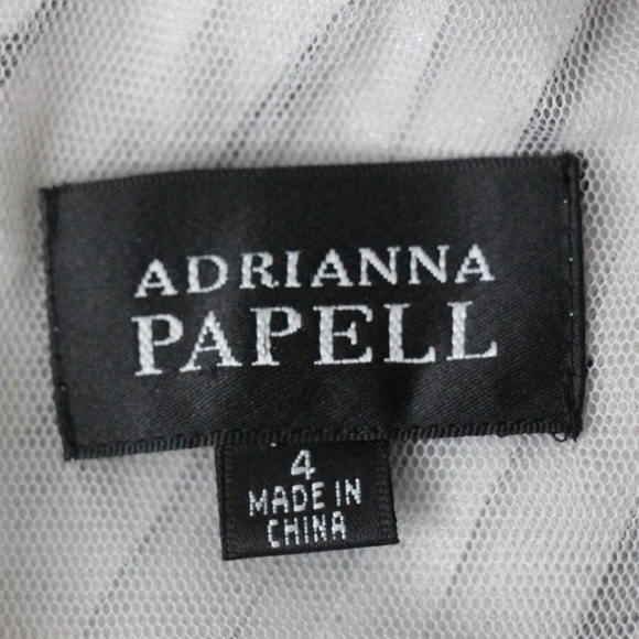 ADRIANNA PAPELL Silver/Gray Layered/Textured Dress - Picture 8 of 8